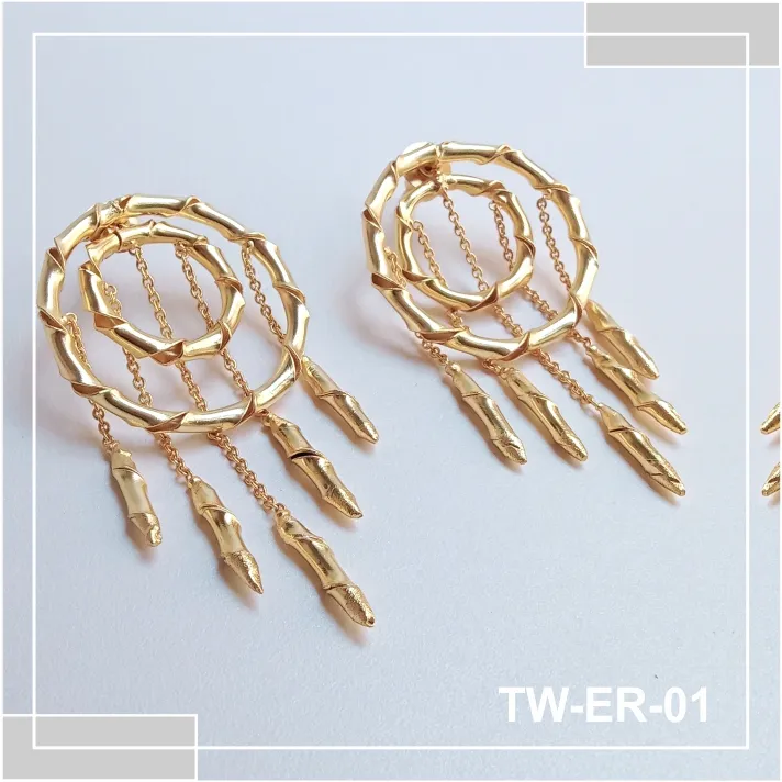 Five Layer Twisted  Chain Earring