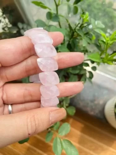 Rose Quartz Bracelet for Healing, Meditation, Manifest Abundance, Positivity, Good Luck, Health and Wealth