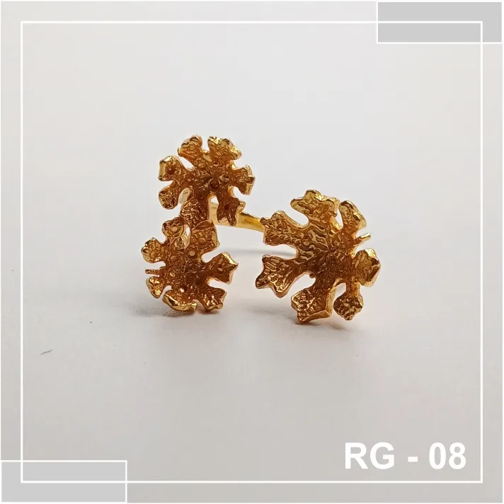 Three flover leaf Texture Ring