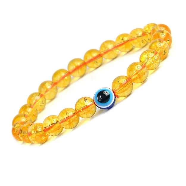 Citrin Bracelet With Evil Eye