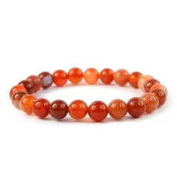 Red Carnelian Bracelet With 8 MM Beads Size Increased vitality creativity courage emotional stability and physical