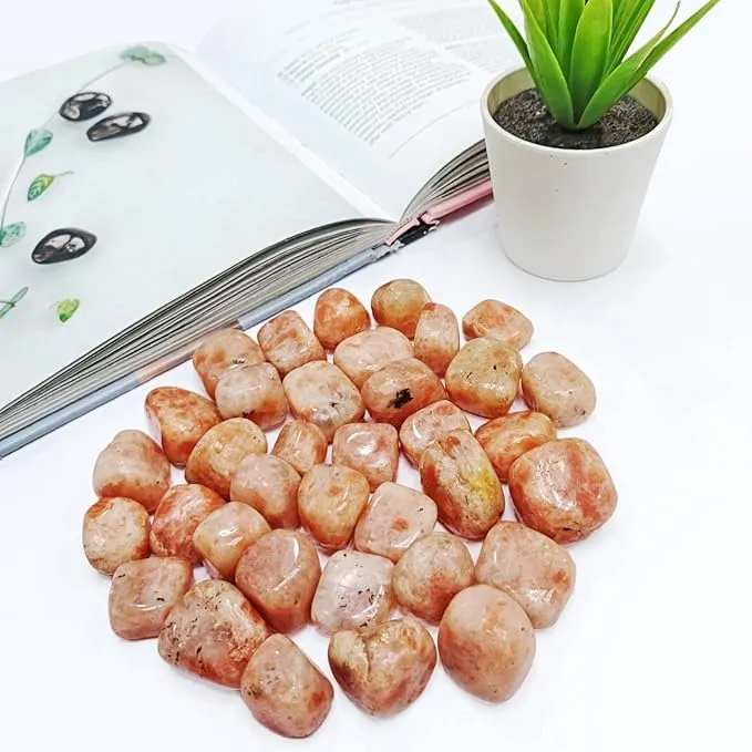 Sunstone Tumbled Pebbles Stone Reiki Healing Crystal 100 G