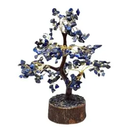 Profound Gems Lapis Lazuli Crystal Tree Good Luck Showpiece for Home Decor Items Crystals Gemstones Bonsai Money Tree for Good Luck, Decoration Gift Item, Golden Wire, 10-12 inch