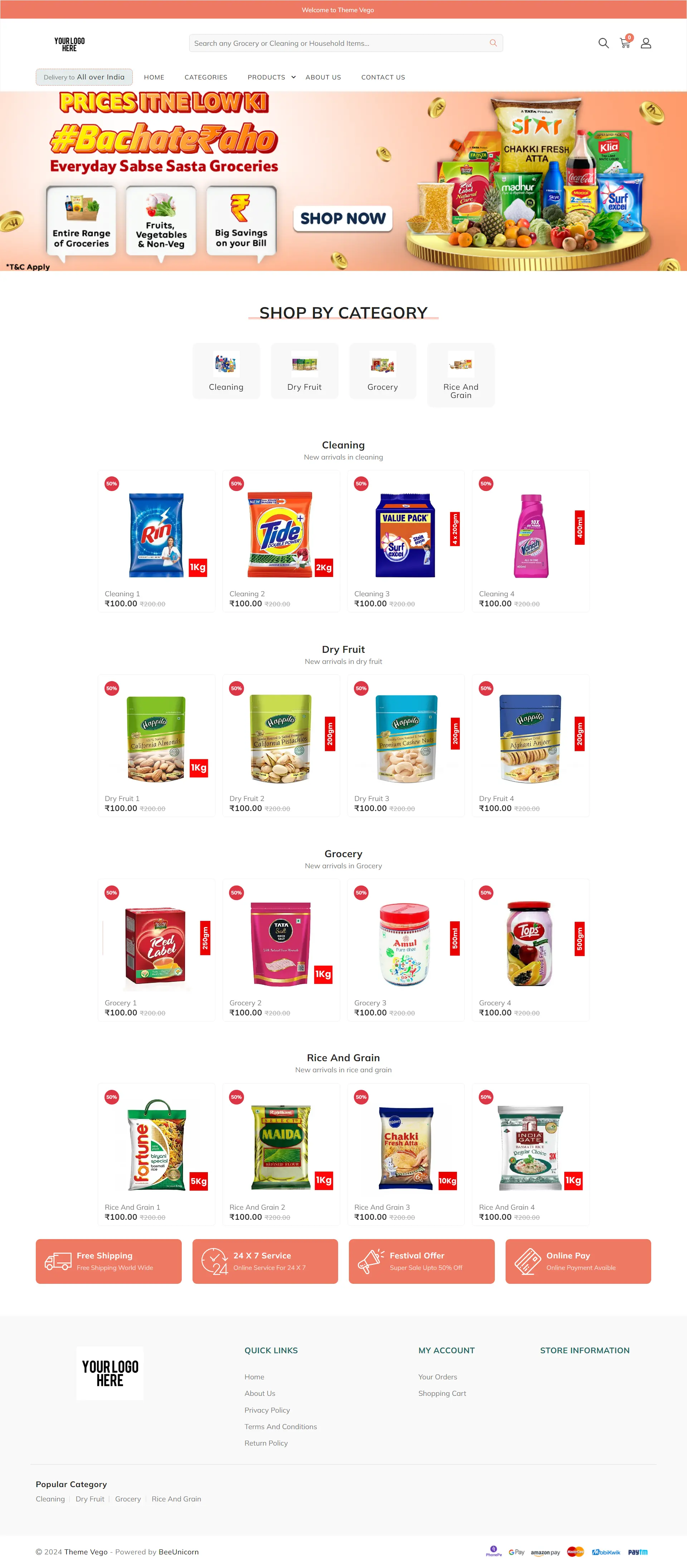Grocer Ecommerce Website Theme