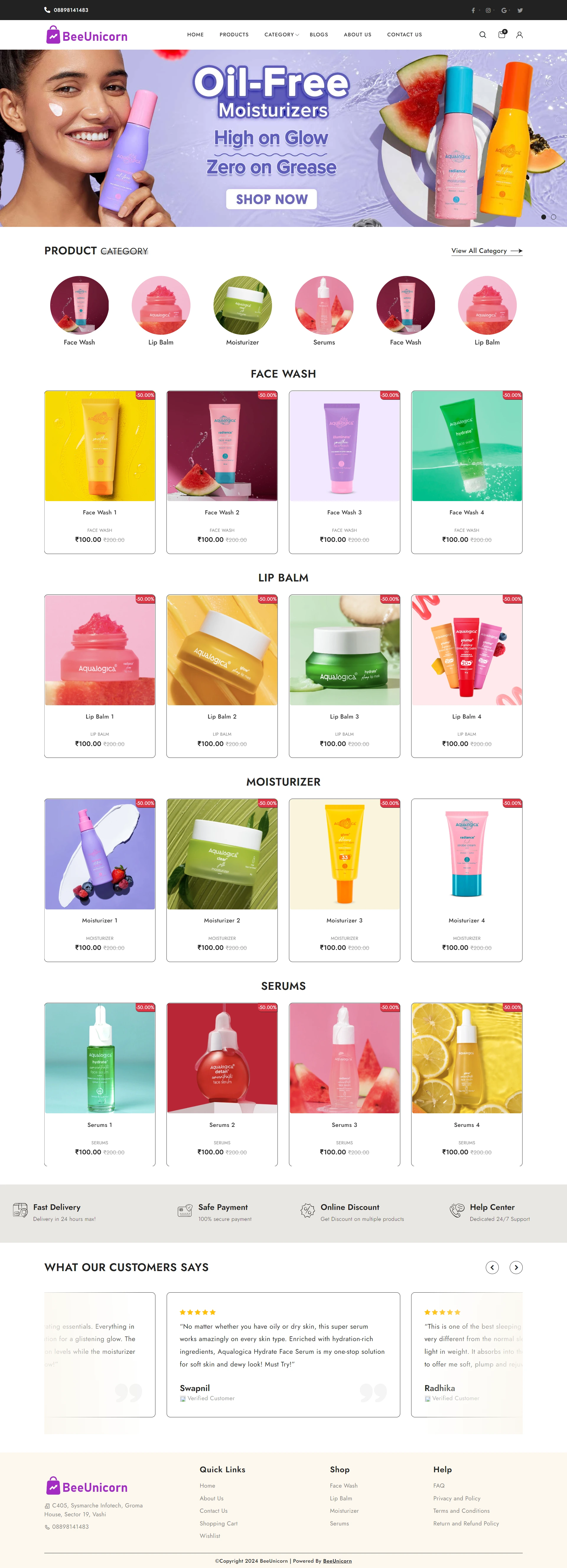 Cosmetico Ecommerce Website Theme